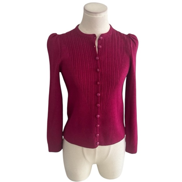 St. John‎ Fuchsia Button-Up Cardigan